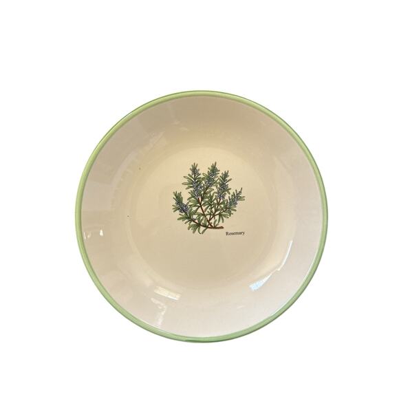 World Market Cream Hand Painted Herb Plates set of 4 - Picture 2 of 8